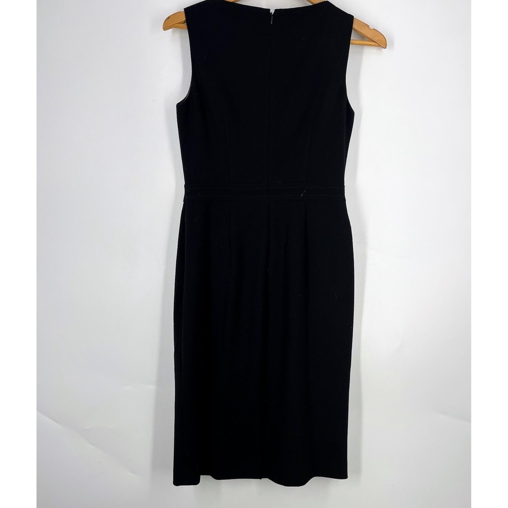 Hobbs London Black Sleeveless Sheath Dress Tailored V-Neck‎ Professional LBD - Picture 2 of 15